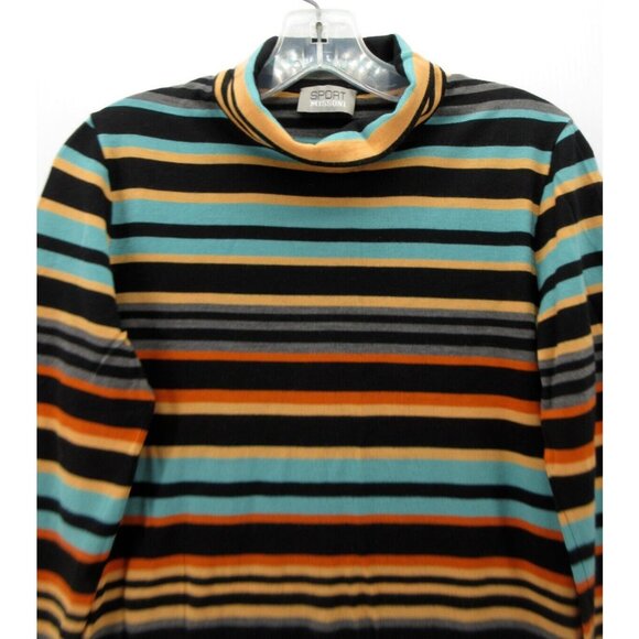 Missoni Sweater 8 Turtleneck Sport Pullover Striped Colorful 44 * - Picture 2 of 11